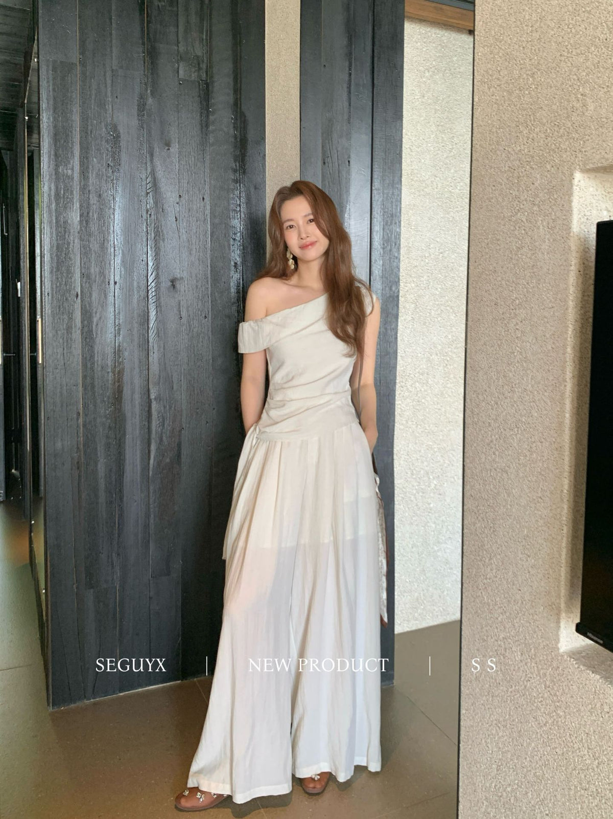 SEGUYX Retro Off-Shoulder Two-Piece Set for Women