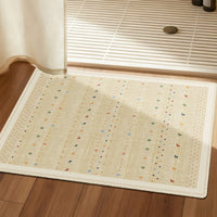Dopamine Bathroom Mat Absorbent Non-Slip Linen Floor Mat for Wet/Dry Separation