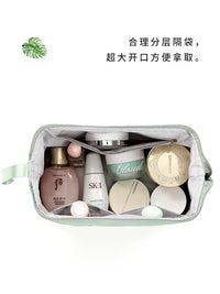 Portable Large Capacity Cosmetic Travel Bag for Women, Toiletry Organizer for Skincare and Makeup