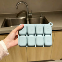 Square Silicone Ice Cube Tray with Lid, 8-Cavity Food-Grade Ice Maker Mold for Home Kitchen, Easy Release