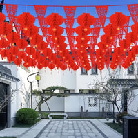 Wedding Yard Flag Decorations, Rural Courtyard Layout, Wedding Supplies, Double Happiness Lanterns and Ribbons