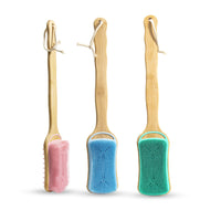 Bamboo Handle Long Bath Brush for Exfoliation and Massage