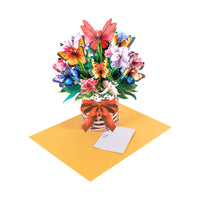 3D Pop-Up Mother's Day Greeting Card with Lace Butterfly Design