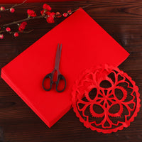 A4 Red Xuan Paper for Paper Cutting and Calligraphy, Single-Sided with Gold Flakes
