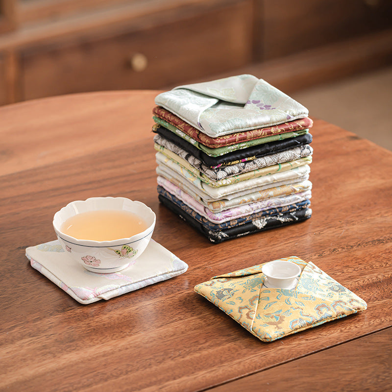 Brocade Gaiwan Lid Protective Cover for Tea Ceremony Accessories