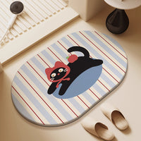 Cartoon Diatomaceous Earth Bath Mat Super Absorbent Quick Dry Thickened Non-Slip Floor Mat for Bathroom Entrance Toilet