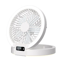 Portable USB Rechargeable Desk Fan with Night Light - Wall Mountable & Outdoor Friendly