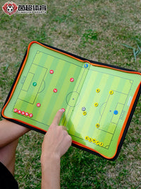 Portable Zippered Football Coaching Tactic Board with Magnetic Pieces and Pen for Training & Match Demonstrations