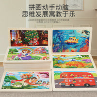 24-Piece Wooden Cartoon Animal & Dinosaur Jigsaw Puzzles for Kids, Educational Toy for Boys and Girls
