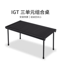 IGT Modular Outdoor Camping Table with Pegboard, Folding BBQ Table with Hooks & Stainless Steel Storage Box