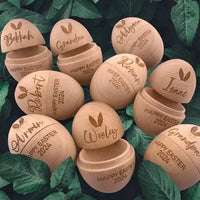 Personalized Engraved Wooden Eggshell Pearl Box, Hollow Easter Egg Design