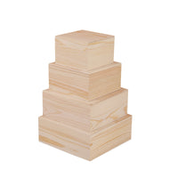 Minimalist Wooden Gift Box with Lid for Wedding Favors and Storage