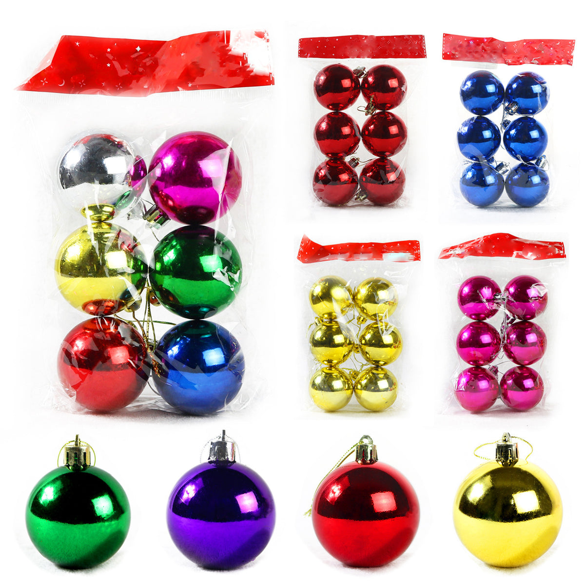 Christmas Tree Ornaments Electroplated Plastic Colorful Christmas Balls