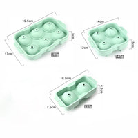 Silicone Ice Ball Mold with Lid for Whiskey and Home Bar, 2-Hole or 6-Hole Round Ice Cube Tray