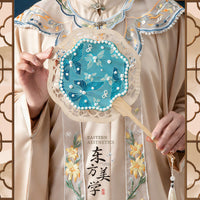 DIY Song Brocade Pearl Round Fan Kit with Tassel - Chinese Style Craft for Kids & Adults