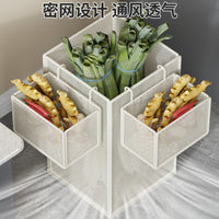 Kitchen Vegetable Storage Rack for Scallions, Ginger, Garlic, and Fruits - Large Capacity Mesh Basket