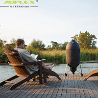 Outdoor 5-in-1 Kamado BBQ Grill with Pizza Oven and Tea Kettle Function