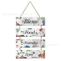 Nordic Style Wooden Wall Hanging Plaque with Floral Design for Spring/Summer Decor