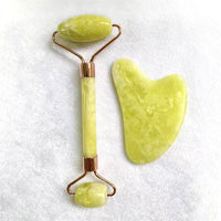 Jade Roller and Gua Sha Set for Face and Body Massage