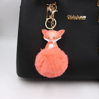 Cute Fox Leather Keychain Pendant for Women's Handbags and Wallets