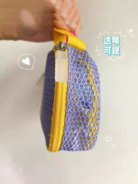 Portable Mesh Travel Cosmetic Bag with Handle, Multi-functional Organizer Pouch for Toiletries and Accessories
