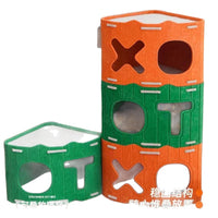Felt Cat Cave Bed with Scratching Board, Detachable and Washable Cat Tunnel House for All Seasons