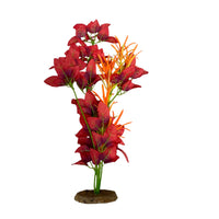 Artificial Red Flower Aquatic Plant for Fish Tank Decoration and Water Purification