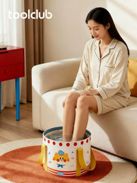 Foldable Portable Foot Bath Bucket with Thermal Insulation for Travel and Home Use