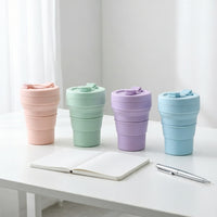 Collapsible Silicone Water Bottle, Food Grade 350ml Portable Leak-Proof Cup for Travel, Office, and Students