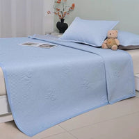 Cartoon Bear Ice Silk Cooling Mat 3-Piece Set for Summer, Machine Washable