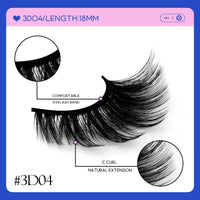 GROINNEYA 5 Pairs Natural B-Curl Baby False Eyelashes for Asian Eyes