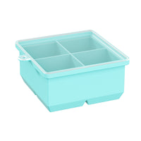 Whiskey Large Ice Cube Mold with Lid, Bubble-Free Square Ice Maker and Storage Box, Easy Release