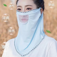 Women's Ice Silk Sun Protection Face Mask with Neck Guard for Summer Outdoor Activities
