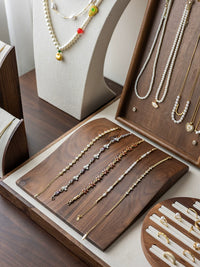 Walnut Wood Jewelry Display Stand for Bracelets, Rings, Necklaces, and Accessories