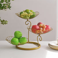 Modern Nordic Style Iron Art Fruit Basket for Living Room