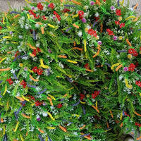 Wildflower Woven Wreath, Artificial Colorful Front Door Wreath for Spring, Summer & Thanksgiving Decor