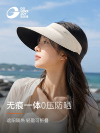 GaoLeJie Women's Summer UV Protection Sun Visor Hat with Large Brim, Foldable for Running & Sports