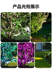 Solar Powered LED Landscape Spotlights Outdoor Waterproof Garden Tree Lights with Adjustable Brightness