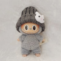 Knitted Hat and Scarf Set for 15cm Labubu and Cotton Dolls