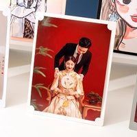 DIY Cardboard Photo Frame with Stand, Hand-Painted Artwork Display Paper Frame, Simple Picture Frame for Painting Mounting