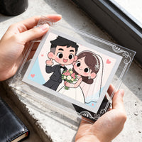 Anime-Themed Glass Photo Frame for Desk or Bedroom Decor, 5-10 Inch