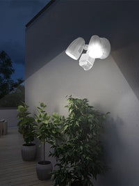 Outdoor LED Wall Sconce with Motion Sensor, Dual-Head Waterproof Garage Light, 110V/220V
