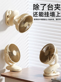 Portable USB Desk Fan with Clip, Rechargeable Mini Fan for Office, Dorm, Bedside, Car, 6-inch Oscillating