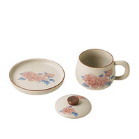 High-Grade Ru Kiln Hibiscus Ceramic Tea Mug with Lid and Infuser for Office