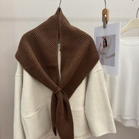 Knitted Hollow Triangle Shawl Scarf for Women, Versatile Warm Neck Protector Cape