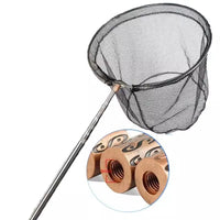 Telescopic Stainless Steel Fishing Landing Net with Foldable Head