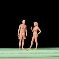 1/64 Scale Miniature Beach Sunbathing Figures for Dioramas and Models