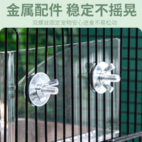 Acrylic Bird Feeder with Stainless Steel Bowls for Parrots, Anti-Scatter Design