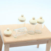 Dollhouse Miniature Corked Glass Jars Set for Storage and Display