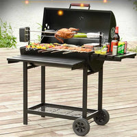 Large Charcoal BBQ Grill for Home Outdoor Villa Garden, American Style Smoker for 5+ People